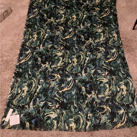 NWT Lucky & Coco Brand Scarf Wrap Green Yellow Emerald Lagoon India Boho gift - Picture 2 of 7